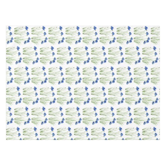 Waterverf Kornbloemen Wildbloemen Blauwe Floral Tafelkleed (Voorkant (Horizontaal))