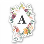 Waterverf Kort aanpasbaar Initiaal lijst Sticker (Voorkant)