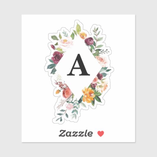 Waterverf Kort aanpasbaar Initiaal lijst Sticker (Vel)