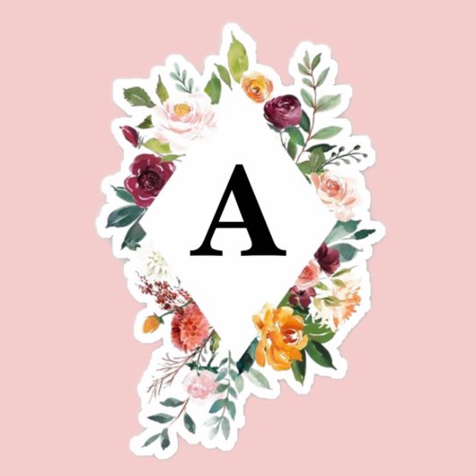 Waterverf Kort aanpasbaar Initiaal lijst Sticker