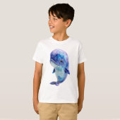 Waterverf Kosmische Sterrenstelsel Walvis Kinderen T-shirt (Voorkant volledig)