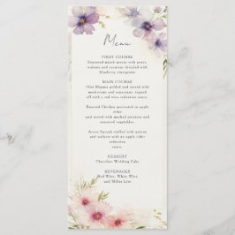 waterverf Kosmos Bloemen Bruiloft Menu