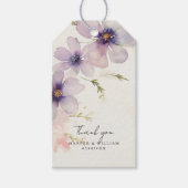 waterverf kosmos bloemen dank u cadeaulabel (Voorkant)