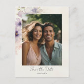 waterverf kosmos bloemen foto opslaan de datum briefkaart (Voorkant)