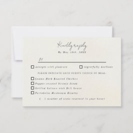 Waterverf kosmos florale RSVP maaltijd keuzes