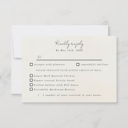 Waterverf kosmos florale RSVP maaltijd keuzes (Voorkant)