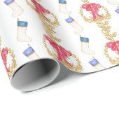 Waterverf Kousen en Garland Cadeaupapier (Rol Hoek)