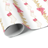 Waterverf Kousen en Garland Cadeaupapier (Rol Hoek)