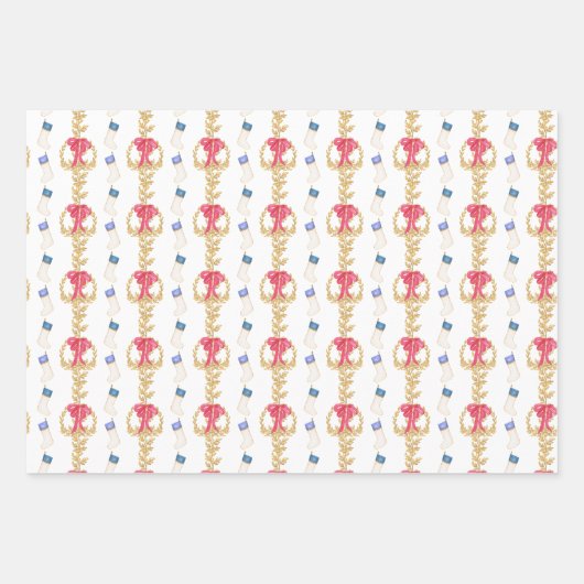 Waterverf Kousen en Garland Inpakpapier Vel (Voorkant 3)