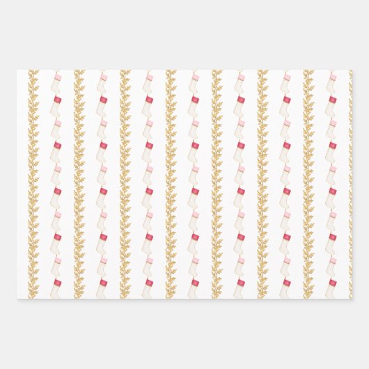 Waterverf Kousen en Garland Inpakpapier Vel (Voorkant 2)