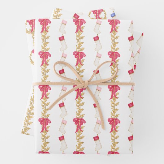 Waterverf Kousen en Garland Inpakpapier Vel (In situ)