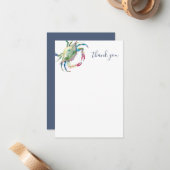 Waterverf Krab Beach Dank u kaarten Notitiekaartje (Voorkant / Achterkant in situ)