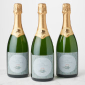 Waterverf krab bruiloft gunst sparkling wijnetiket (Flessen)