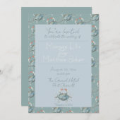 Waterverf krab bruiloft kaart (Voorkant / Achterkant)