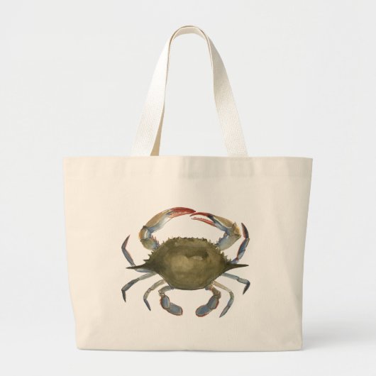 Waterverf krab - grijs grote tote bag (Voorkant)