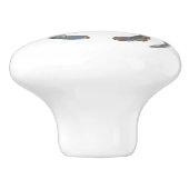 Waterverf krab - grijs keramische knop (Zijkant)