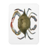 Waterverf krab - grijs magneet (Verticaal)