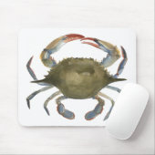 Waterverf krab - grijs muismat (Met muis)