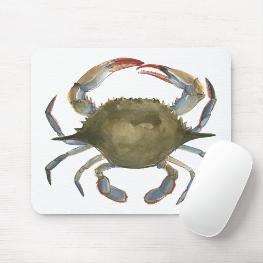 Waterverf krab - grijs muismat (Met muis)