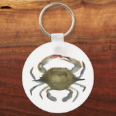 Waterverf krab - grijs sleutelhanger (Voorkant)