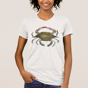 Waterverf krab - grijs t-shirt