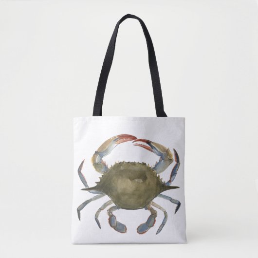 Waterverf krab - grijs tote bag (Voorkant)