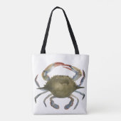 Waterverf krab - grijs tote bag (Achterkant)