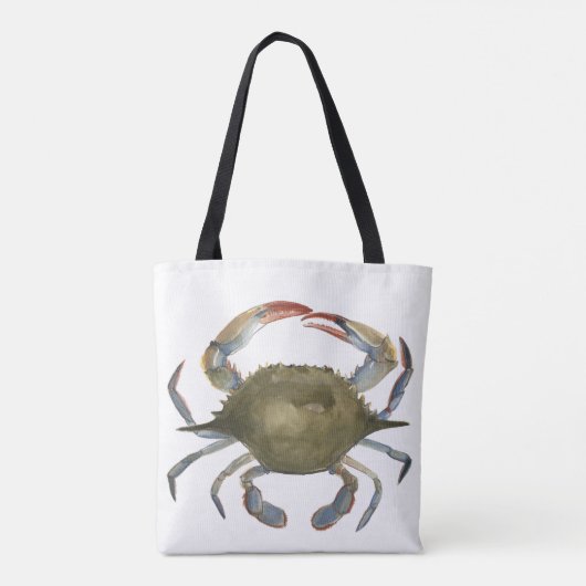 Waterverf krab - grijs tote bag (Achterkant)
