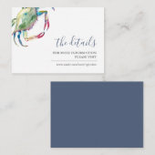 Waterverf Krab Guest Details Kaart Beach Wedding (Voorkant / Achterkant)
