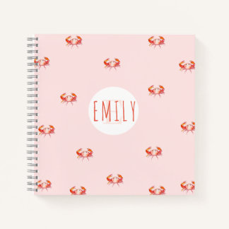 Waterverf krab monogram notitieboek