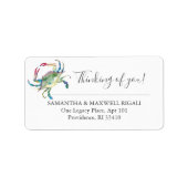 Waterverf krab Nautical Return Address Labels (Voorkant)
