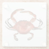 Waterverf krab - rood glazen onderzetter (Achterkant)