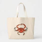 Waterverf krab - rood grote tote bag (Voorkant)