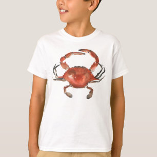 Waterverf krab - rood t-shirt
