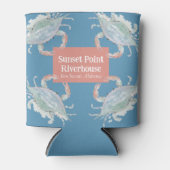 Waterverf Krab Vakantie Home Drink Hugger Blikjeskoeler (Voorkant)