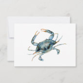 Waterverf Krab Vis en zeevruchten repetitie Diner RSVP Kaartje (Achterkant)