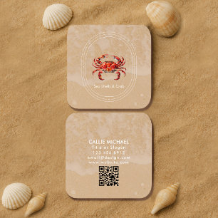 Waterverf Krab Visitekaartje / Kust Beach Style