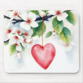 Waterverf Krabappelboom met hart Muismat (Voorkant)