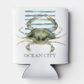 Waterverf krabbenbek kuststad OCEAN Blikjeskoeler (Achterkant)