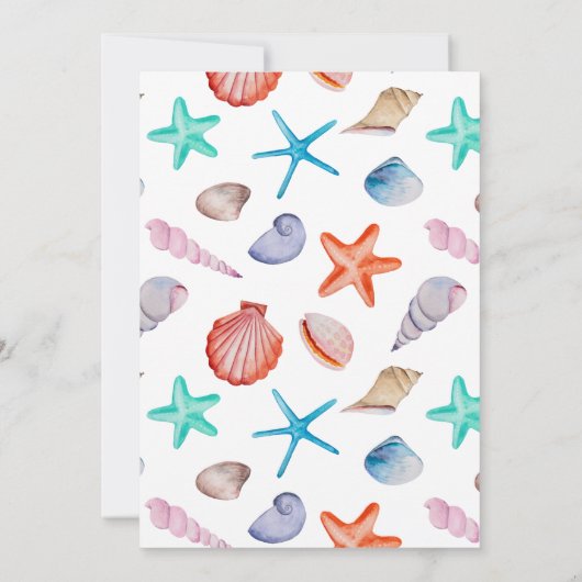 waterverf krachtens het baby shower van de zee bedankkaart (Achterkant)