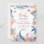 Waterverf krachtens het baby shower van de zee kaart (Voorkant)