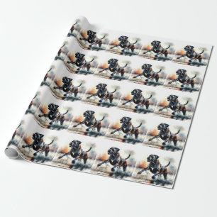 Waterverf krachtige Cane Corso hond Cadeaupapier