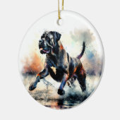 Waterverf krachtige Cane Corso hond Keramisch Ornament (Links)