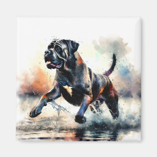 Waterverf krachtige Cane Corso hond Magneet (Voorkant)