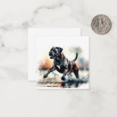 Waterverf krachtige Cane Corso hond Notitiekaartje (Voorkant / Achterkant in situ)
