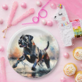Waterverf krachtige Cane Corso hond Papieren Bordje (Feest)