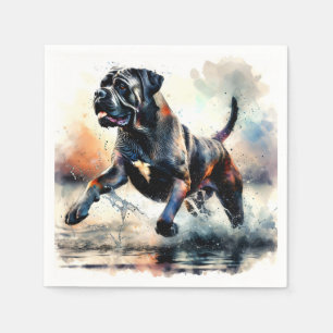 Waterverf krachtige Cane Corso hond Servet