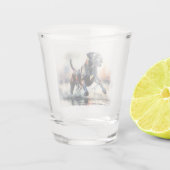 Waterverf krachtige Cane Corso hond Shot Glas (Achterkant)
