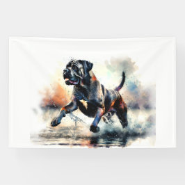 Waterverf krachtige Cane Corso hond Spandoek