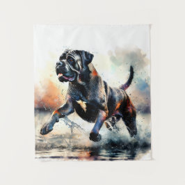 Waterverf krachtige Cane Corso hond Wandkleed